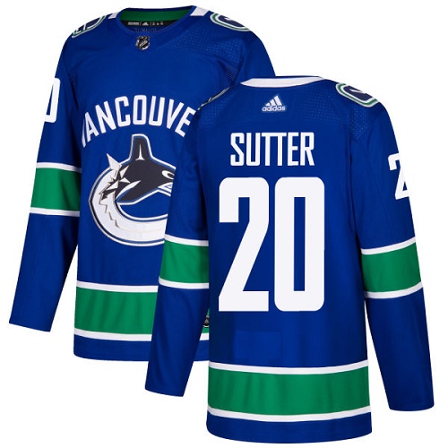 Adidas Canucks #20 Brandon Sutter Blue Home Authentic Stitched NHL Jersey